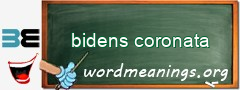 WordMeaning blackboard for bidens coronata